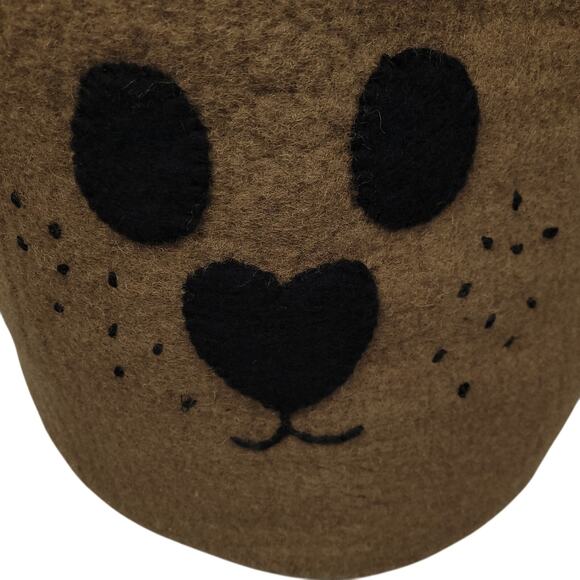 Place & Time Bear Storage Basket Set 100% Wool Nursery Toys Made In Nepal Brown - Picture 12 of 16